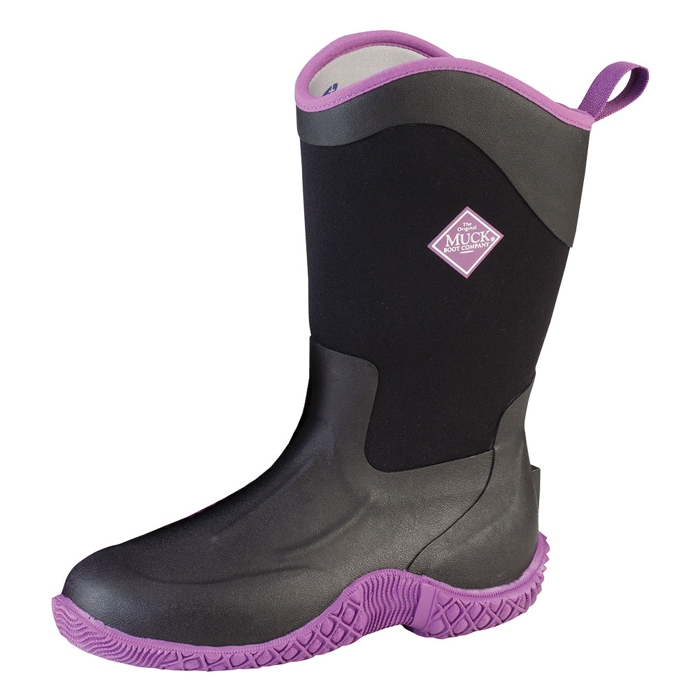 purple and black muck boots